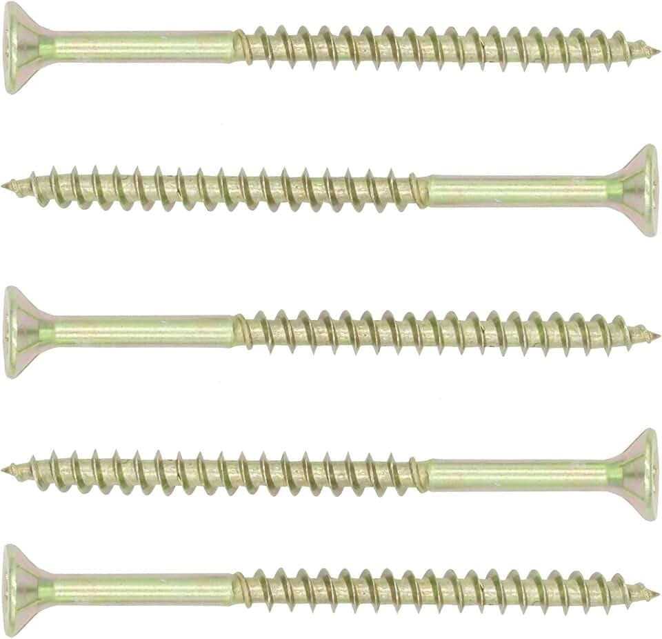 Spanplattenschrauben 6x150 mm - 50 Stück - TX30 (I-Stern) - Senkkopf/Teilgewinde/Fräsrippen - gelb verzinkt - SC200 | SC-Normteile