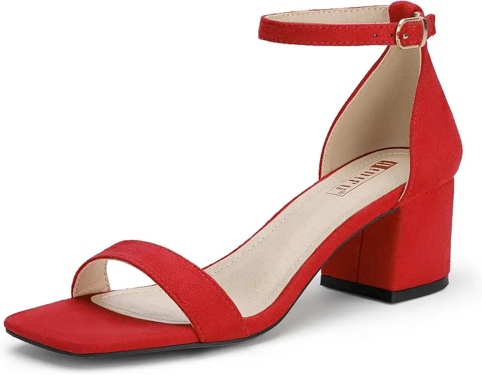 IDIFU Chunky Block Low Short Heels Sandals Dress Shoes for Women