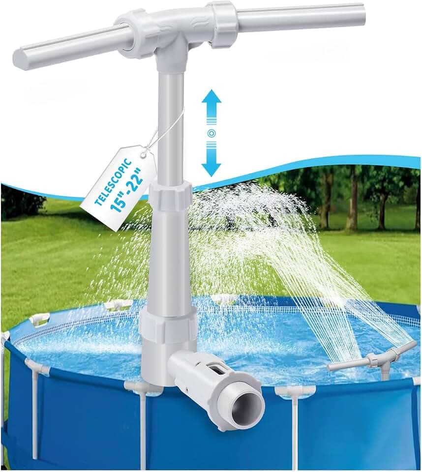 Pool Fountain for Above and In-Ground Pools - Adjustable Heigh & Dual-Sprayer Waterfall Sprinkler for Pool, Swimming Pool Spa Decoration Water Fountain, Pool Aerator Accessorie for Fun Cooling Relax