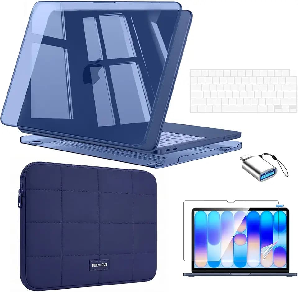EooCoo for MacBook Neo Case 13 inch 2026 Model A3404, Crystal Indigo