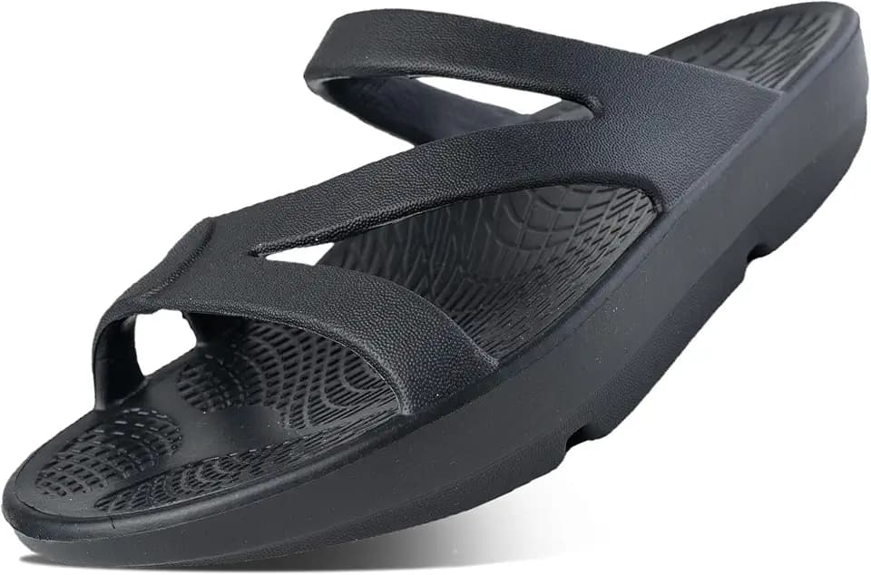 HUHV Recovery Comfort Sandals - Orthopedic Flip-Flop and Slide Sandals with Arch Support and Extra Cushion EVA Footbed for Men and Women