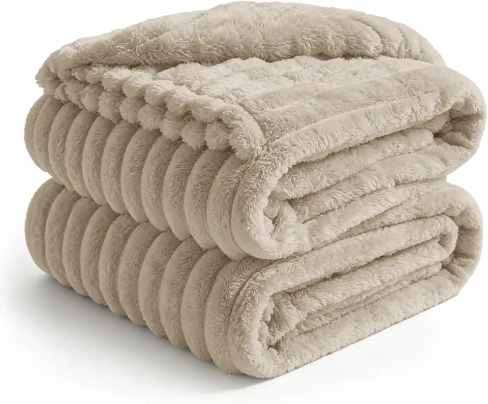 BEDELITE Ribbe Blankets Queen Size for Bed, Linen, 90"x90"