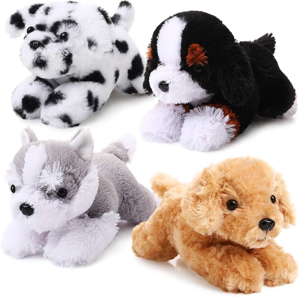 4 Pcs 8 Inch Dog Plush Dog Puppy Stuffed Animal Bulk, Stylish Style