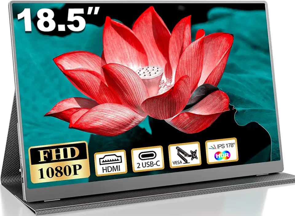 18.5 Inch Portable Monitor, FHD USB-C HDMI 1080P 100% sRGB