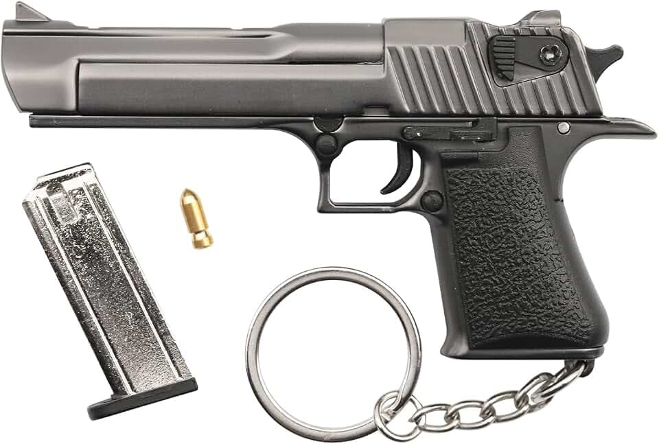 Desert Eagle Mini Kunststoff Schlüsselanhänger Taktische Waffe Schlüsselanhänger Form Schlüsselanhänger mit beweglichen Teilen Realistische Waffe Modell Männer Anhänger Sammlung Fan Geschenk