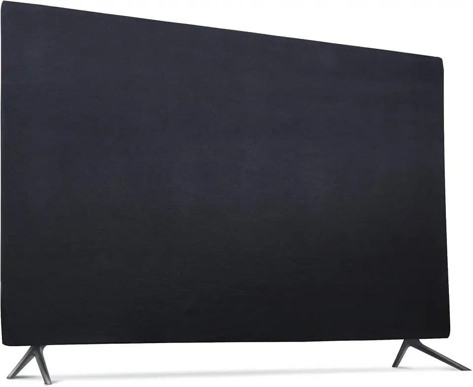Indoor TV Set Cover, Soft Stretch Fabric Universal 65“ Flat Screen Dust-proof Protector (65", Black)
