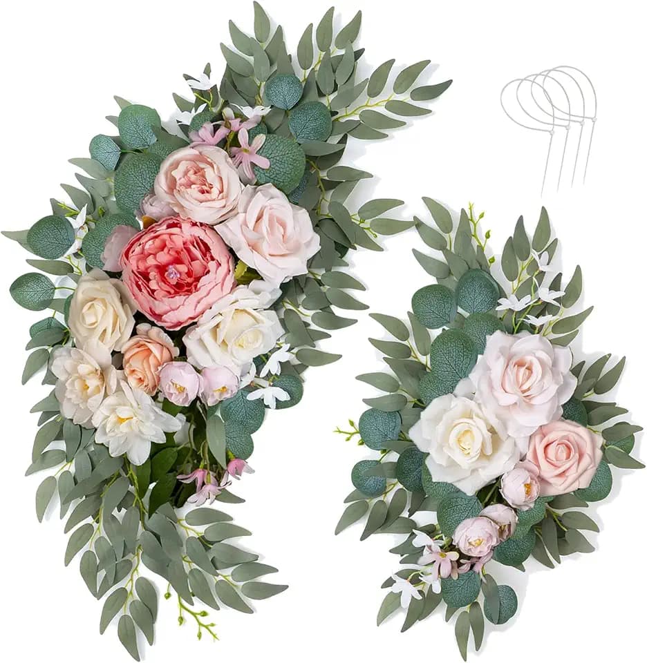 Artificial Wedding Arch Flowers Floral Swag Welcome Sign Ceremony Decor