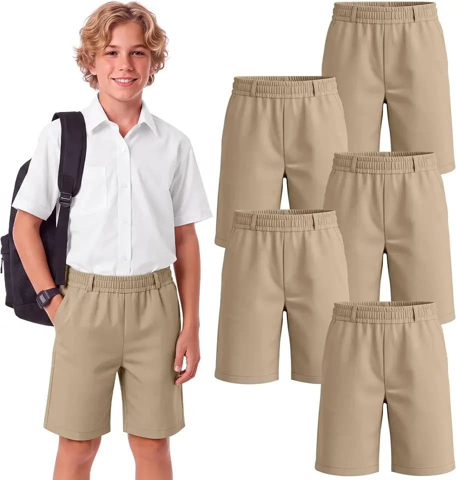 5 Pack Boys' School Uniform Shorts