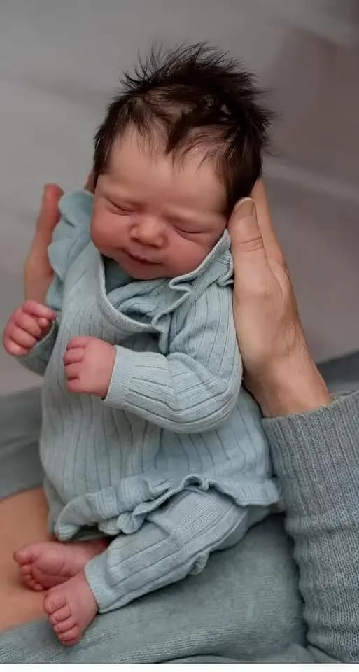 Zero Pam Lifelike Reborn Baby Dolls Boy 18 Inch Realistic Newborn Girl Eyes Closed, Newborn Baby Doll with Soft Cloth Body Real Life Babies Dolls with Hair Reborn Toddler Doll for Kids