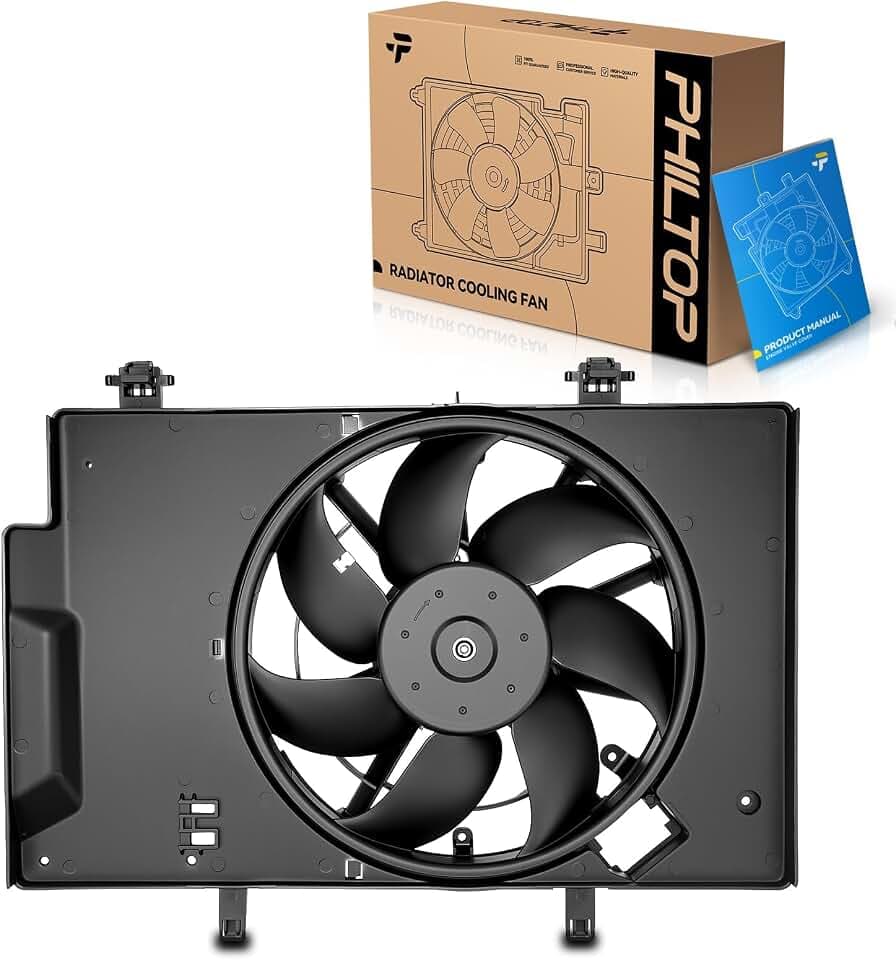 PHILTOP 622500 Radiator Cooling Fan Assembly, Fit for 2011-2019 Fiesta 1.6L