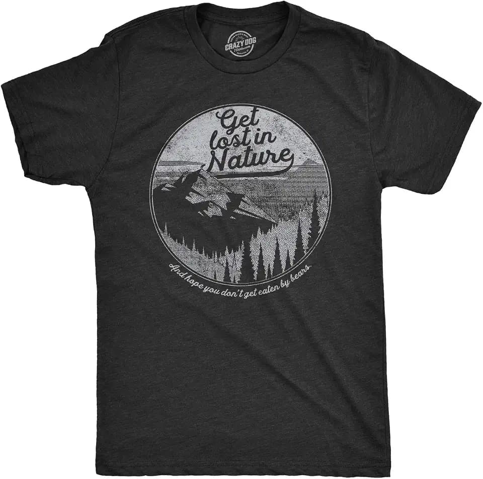 Funny Camping Shirts for Men Sarcastic Outdoor Camp Tees for Guys