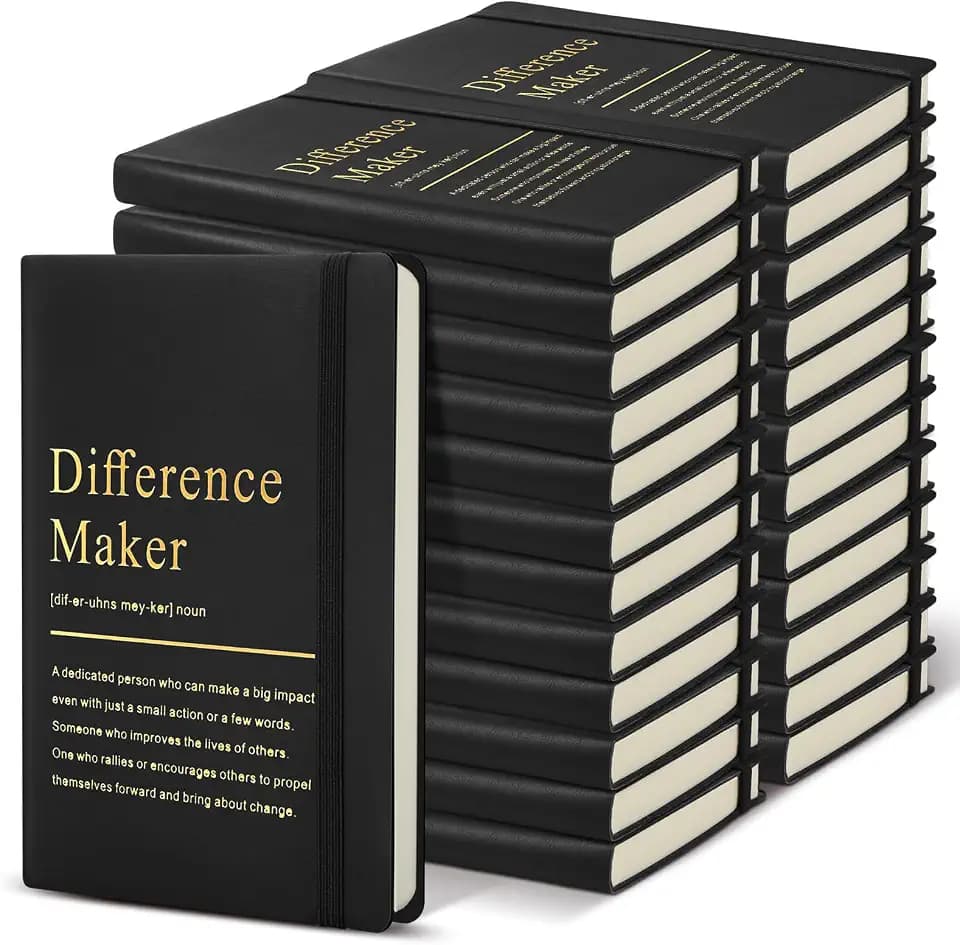 Chiisong 36 Pcs Employee Appreciation Gifts A6 Leather Journals Bulk, Black