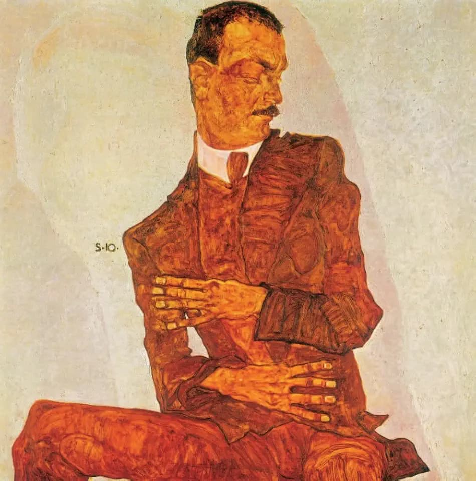 Portrait of Arthur Roessler 2 1910 Poster Print by Egon Schiele (24 x 36)