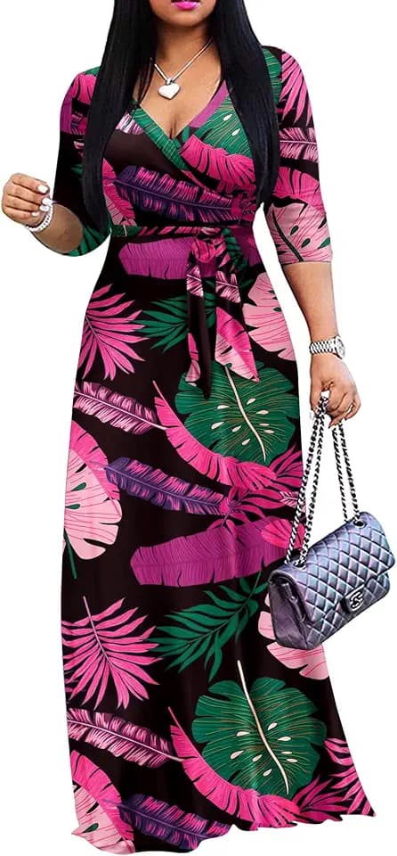 FANDEE Plus Size Maxi Dress for Women - Summer Long Dresses Casual