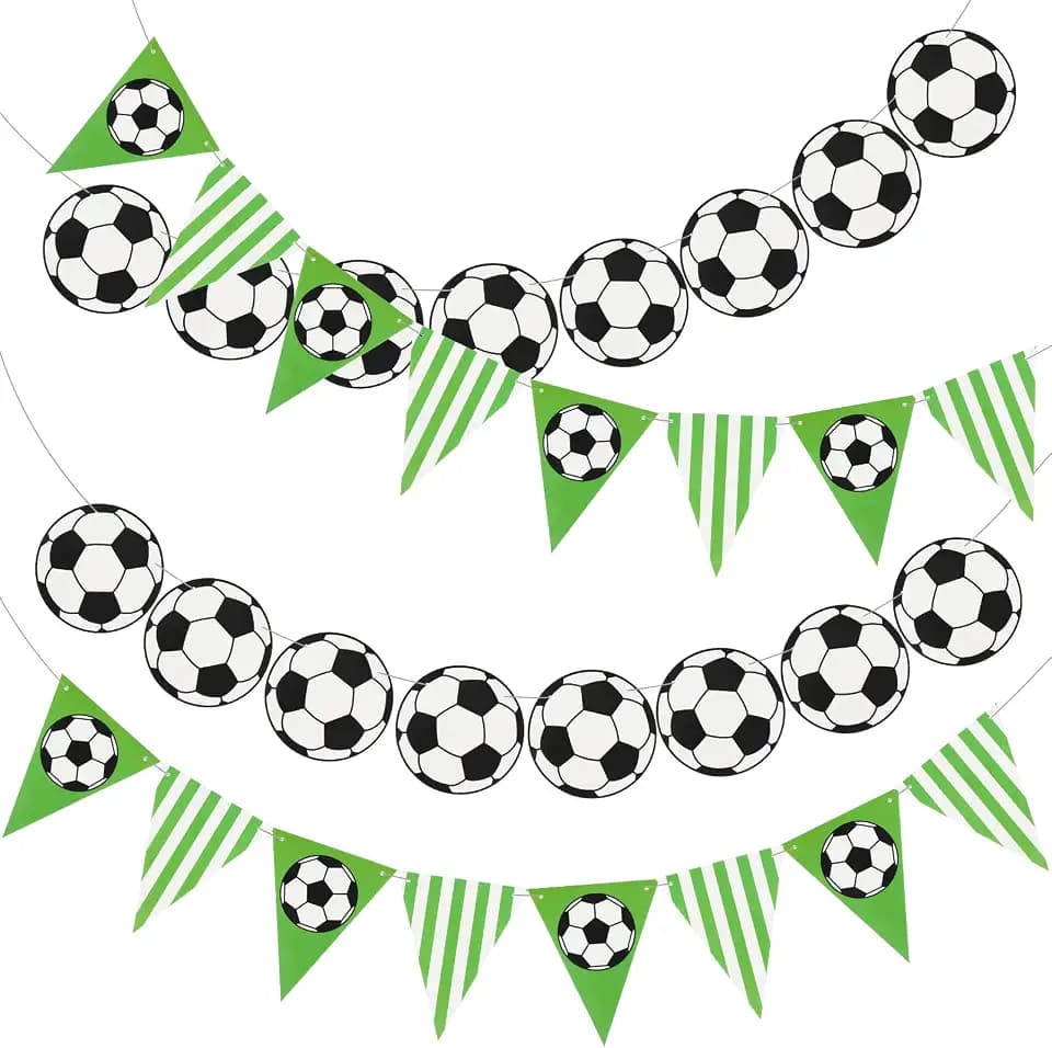 Zonon 4 Pcs Soccer Banner Garland Soccer Party Decorations