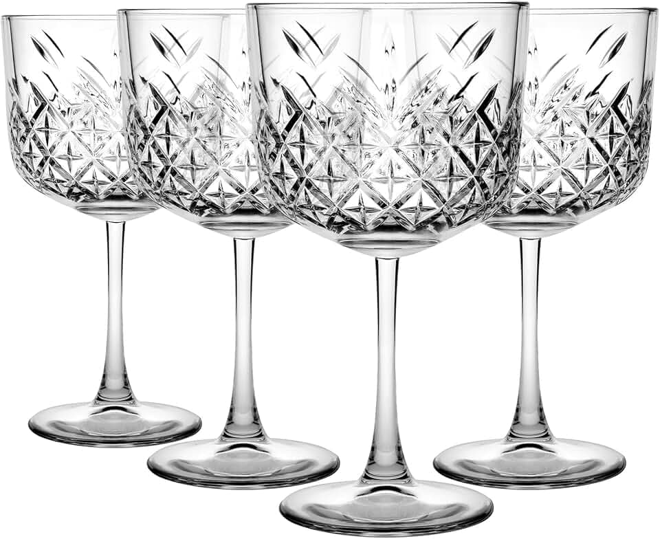 Pasabahce Zeitlose Cocktailgläser – 490 ml – 4 Stück – Espresso-Martini-Stiel-Champagnergläser für Cocktails, Gin, Wein für Feiern, Restaurant, Partys