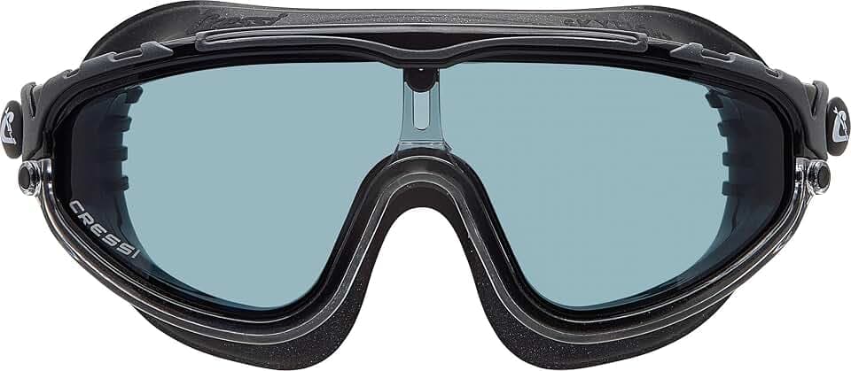 CRESSI seit 1946 - Skylight Schwimmmaske für Erwachsene mit Monolinse weiter Sicht Anti Fog Anti Kratz UV Schutz Silikonband und verstellbaren Schnallen für Pool und Outdoor