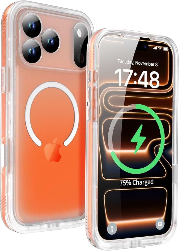 SPORTLINK for iPhone 18 Pro Max,17ProMax Waterproof Case, Mag/Frosted Clear