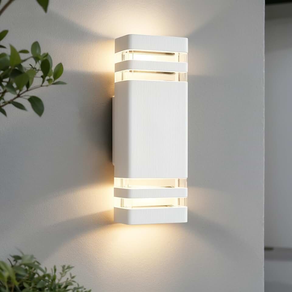 JNR Aussenlampe Wand IP54 Wasserdichte Wandleuchte Aussen, Weiß