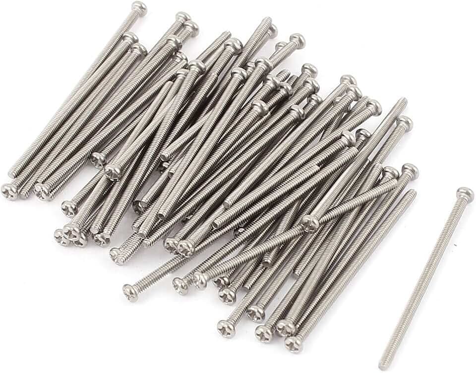 sourcing map Phillips Rundkopfschrauben M2 x 40mm 60 Stück