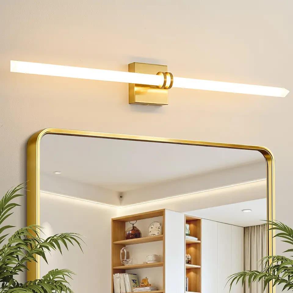 Gold Bathroom Light Fixture LED Vanity Light 37.4" 5CCT Wall Sconce