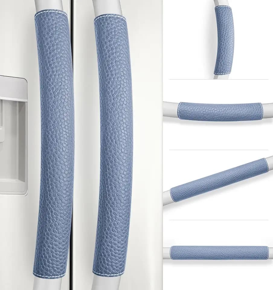 Refrigerator Handle Covers, 6 PCS, Adjustable Appliance Handle Covers, Keep Your Kitchen Clean, Microwave Oven Stove Dishwasher Handle Protector, Non Slip Fridge Handle Cover (Steel Blue)