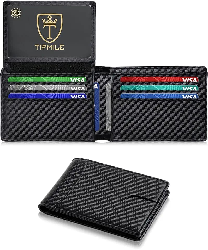 Tipmile Wallet for Men Slim RFID Blocking Credit Card Holder Leather Wallet