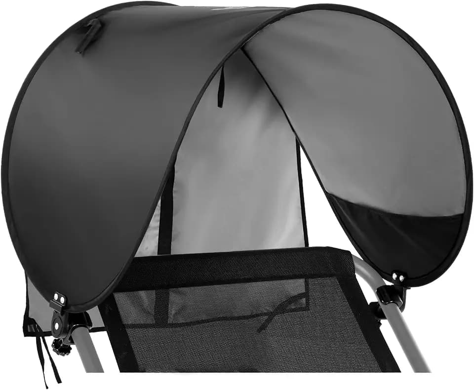 Sportneer Chair Sun Shade: UPF 50+ Universal Chair Canopy with Adjustable Angle & Back Flap, Fits Most Beach, Camping, Lawn, Fishing Chairs - Easy to Use, Lightweight, Size 45'' x 22'', 1 Pack