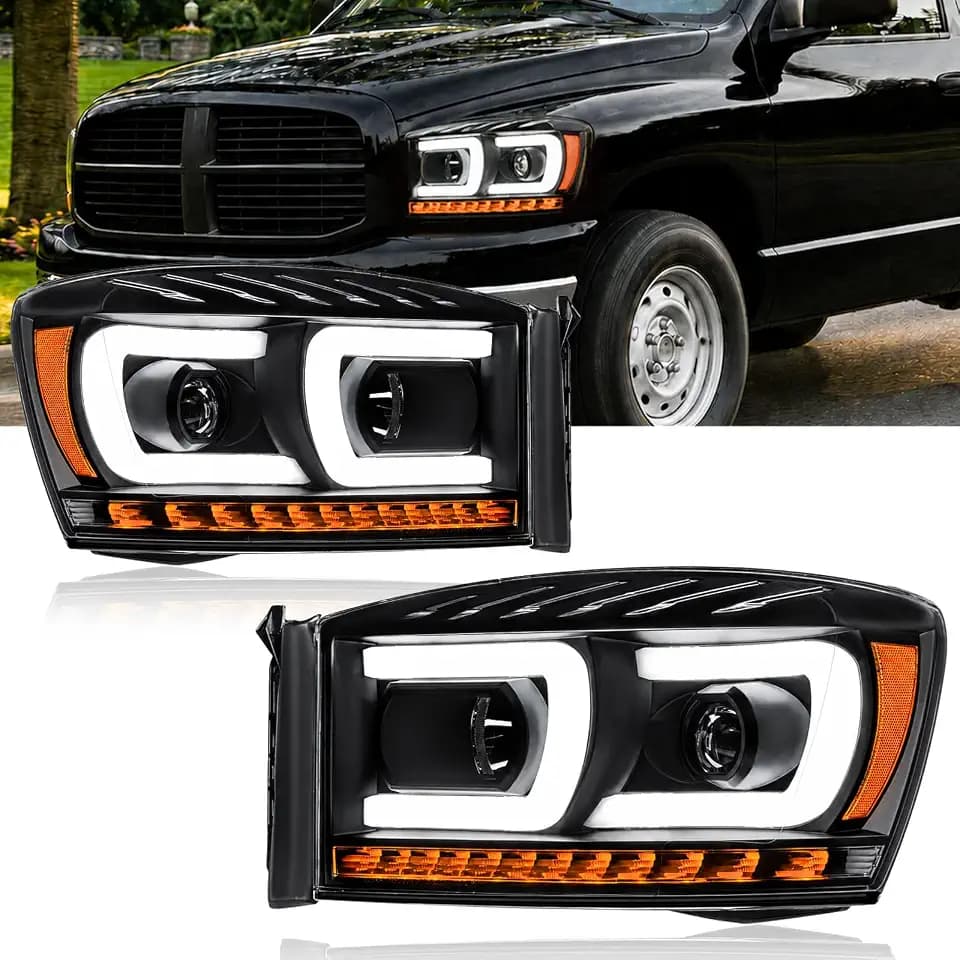 LED DRL Headlights Assembly for 2006-2008 Dodge Ram 1500