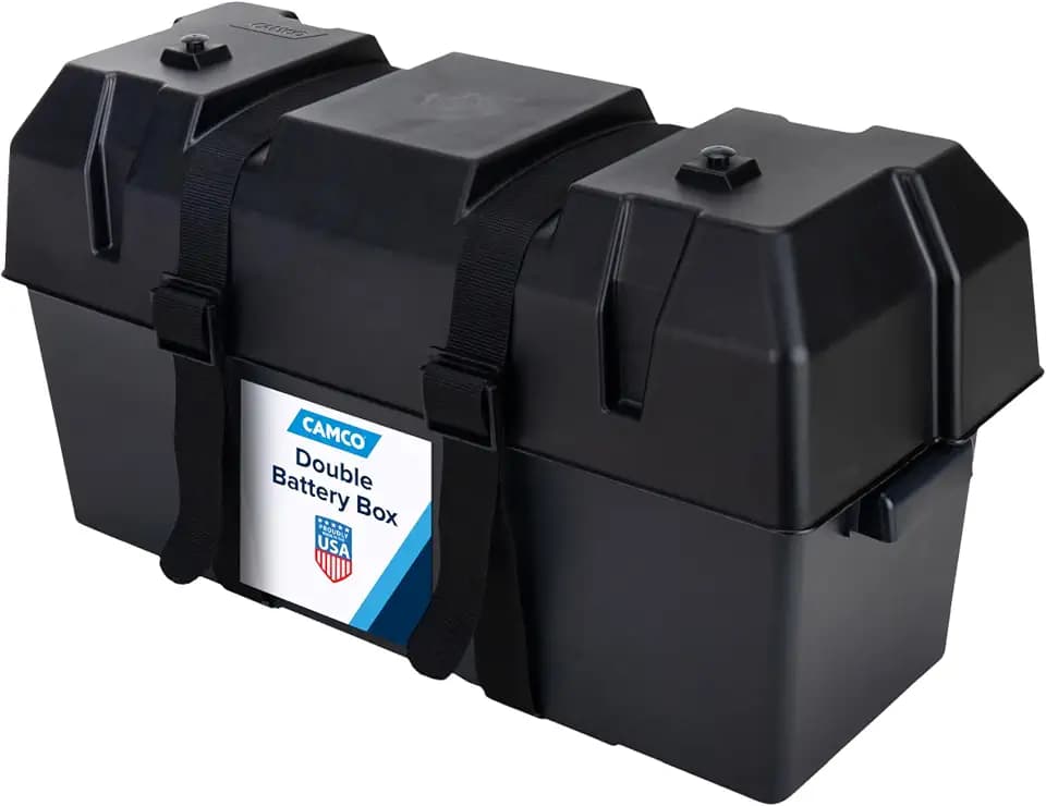 Camco Double Battery Box - Safely Store RV (& More) Batteries - USA Made