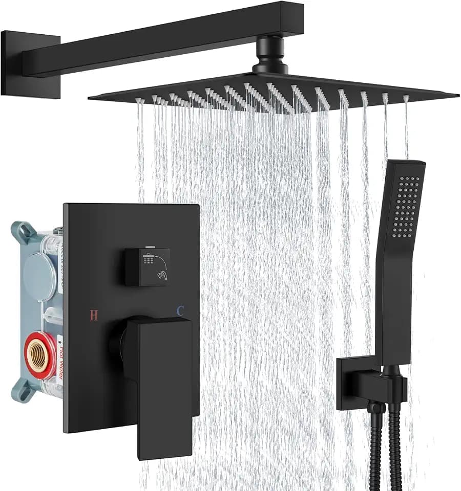 Aolemi Shower Faucet Set with Handheld Matte Black 8 Inch Head