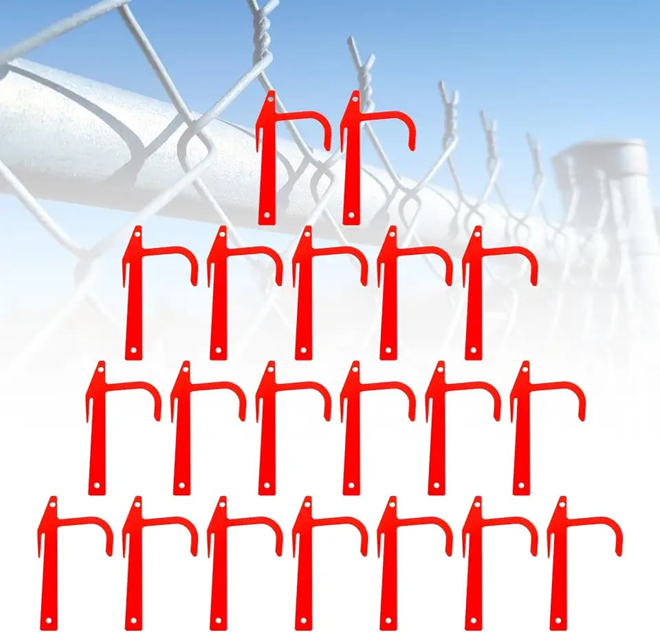20Pcs Red Chain Link Fence Banana Clips, Metal Tensioning and Stretching Tool Set, Banana Clamps for Stretch and Secure Fabric