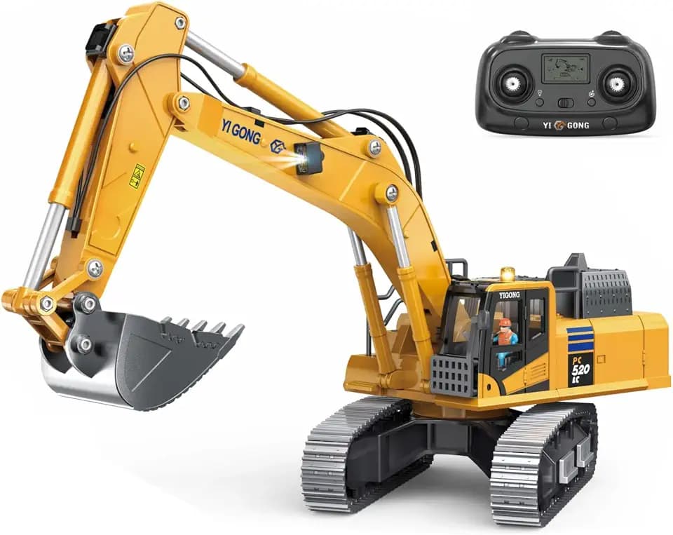 1:50 Alloy Simulation RC Excavator 520 | Precision Lead Screw Drive, Hobby Grade Remote Control Construction Vehicle
