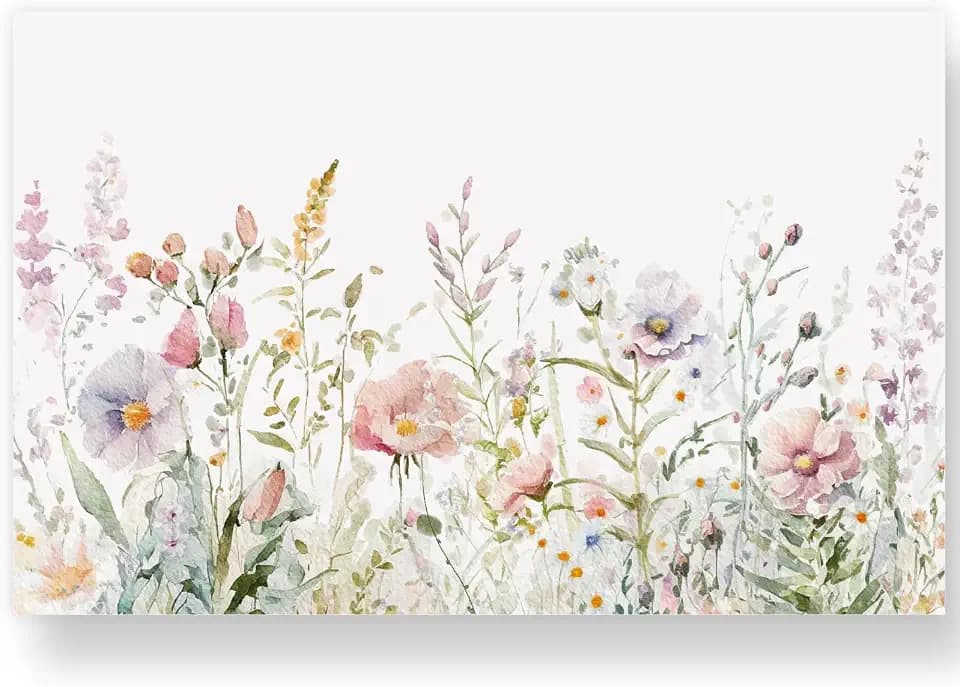 AnyDesign 50 Pack Floral Paper Placemat Disposable Watercolor Wildflower Place Mat 11 x 17 Inch Flower Decorative Paper Table Mat for Dinner Table Setting Bridal Shower Wedding Party Supplies