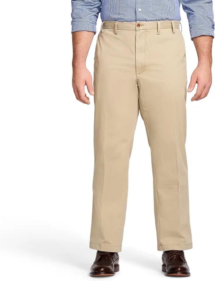 Izod Men's Big and Tall Performance Stretch Flat Front Pant