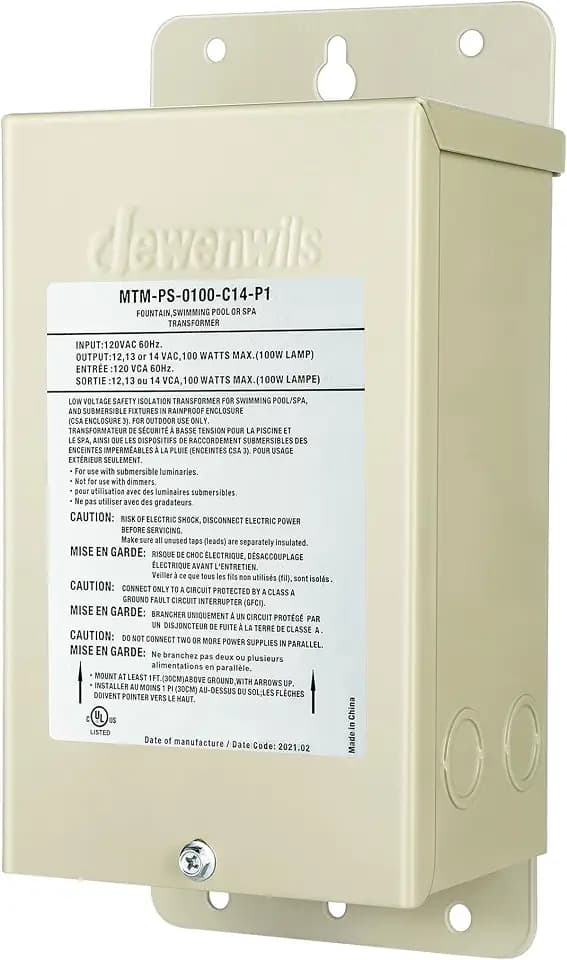 DEWENWILS 100W Pool Light Transformer, 12V/13V/14V