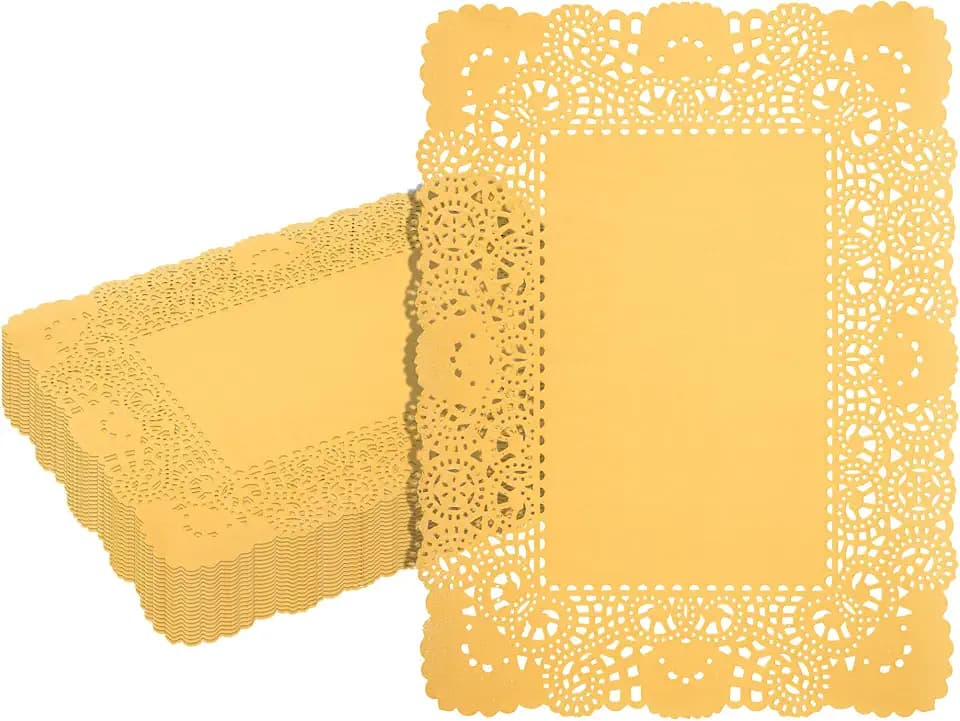 Restaurantware Rectangle Orange Paper Doilies, 15.8 x 12 in, 100 Pack