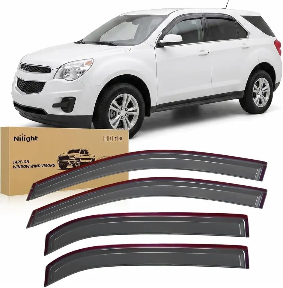 Nilight Outside-Mount Window Rain Guards for Chevy Equinox 2010-2017, 4PCS