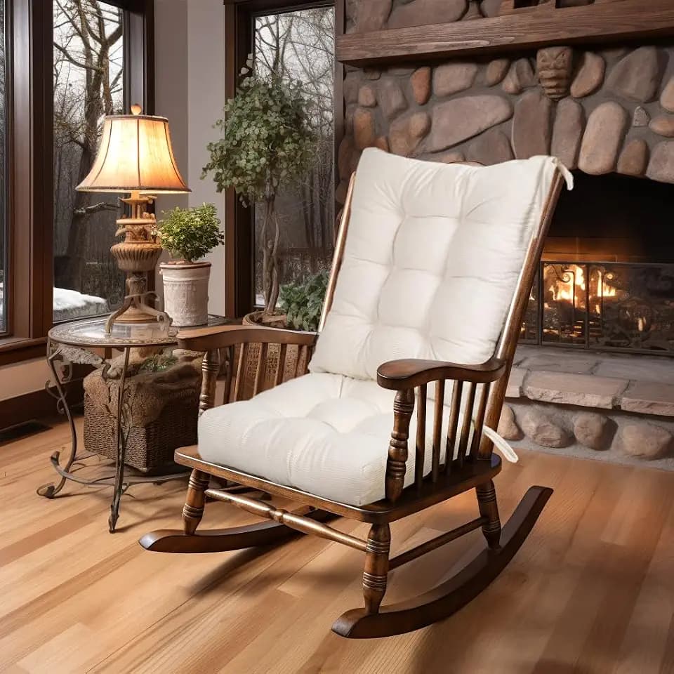 Lokex Rocking Chair Cushion, Tufted Indoor Rocking Chair Pads, 28x18/18x18