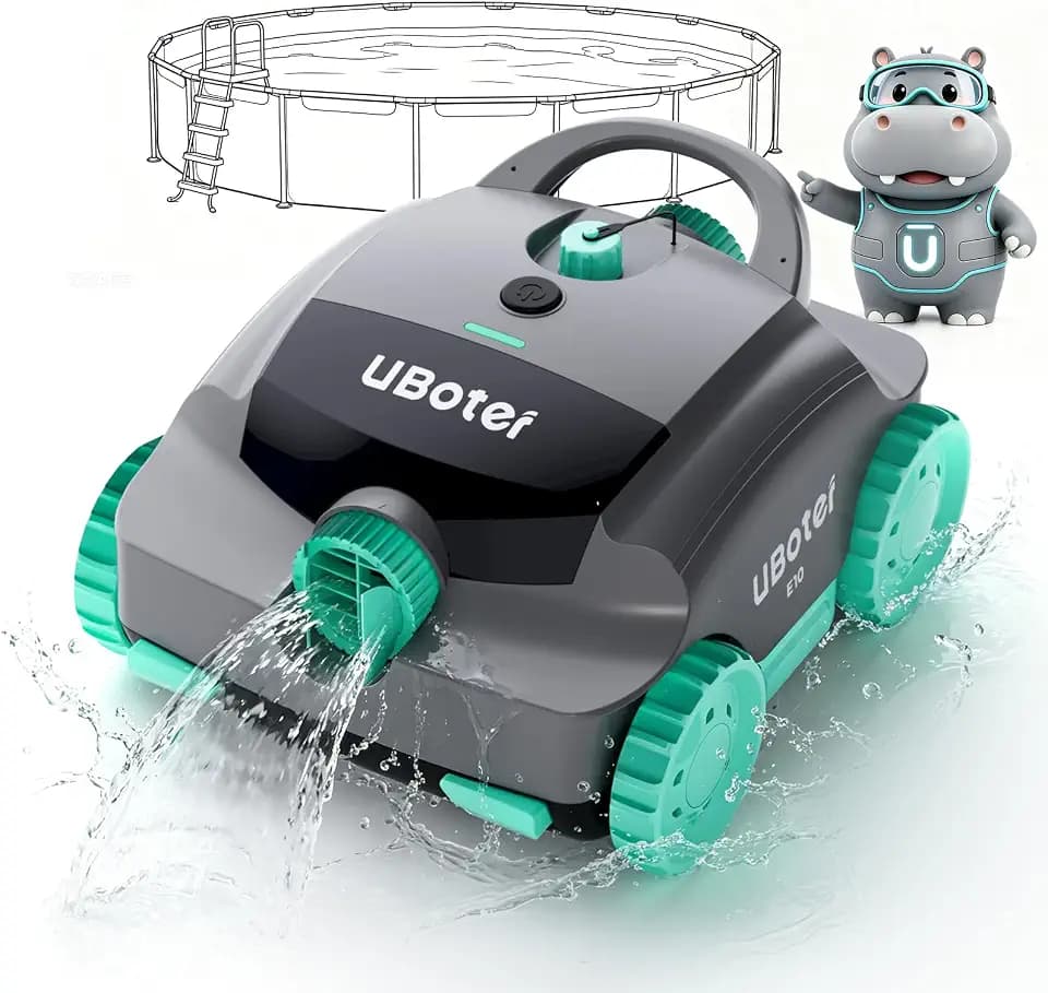 Cordless Robotic Pool Cleaner UBoter E10, 2400 GPH, Dual‑Layer Filtration