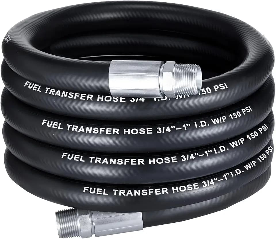 EVIL ENERGY 3/4" Fuel Transfer Hose 20FT 3/4" Inlet 1" Outlet for Diesel