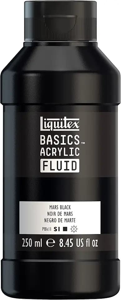 Liquitex BASICS Acrylic Fluid Paint, 8.5-oz Bottle, Mars Black