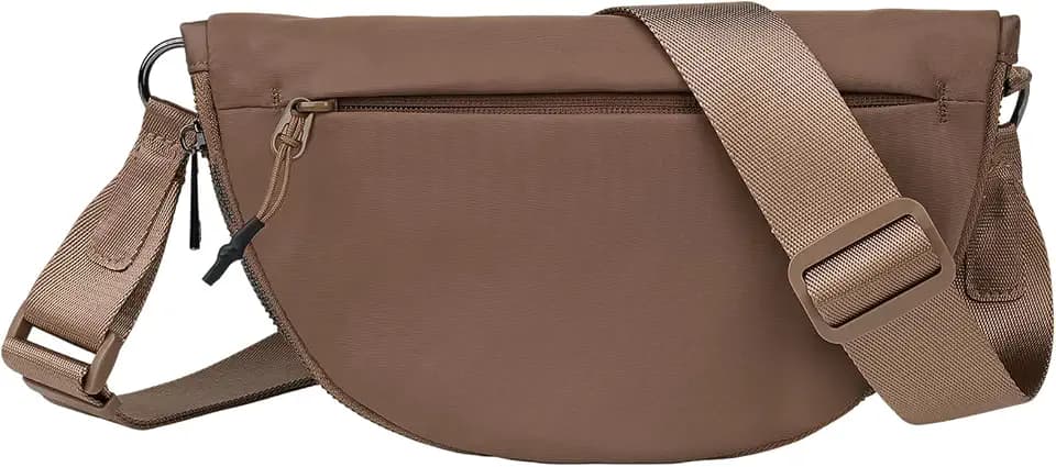 Fashion Crescent Moon Bag For Women & Men - Medium Nylon Shoulder Bag With Adjustable Strap, Lightweight & Foldable Design