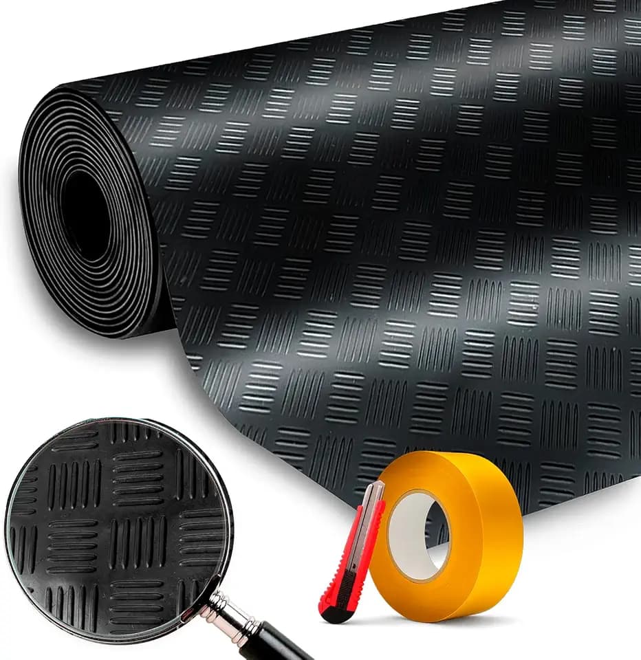Anti rutsch Matte | gummibodenbelag 50 cm Breite x 100 cm Länge | bodenschutzmatte fitnessgerät | Gym Matte | werkstattboden | gummimatte Waschmaschine | gummimatten meterware | antirutsch | schwarz
