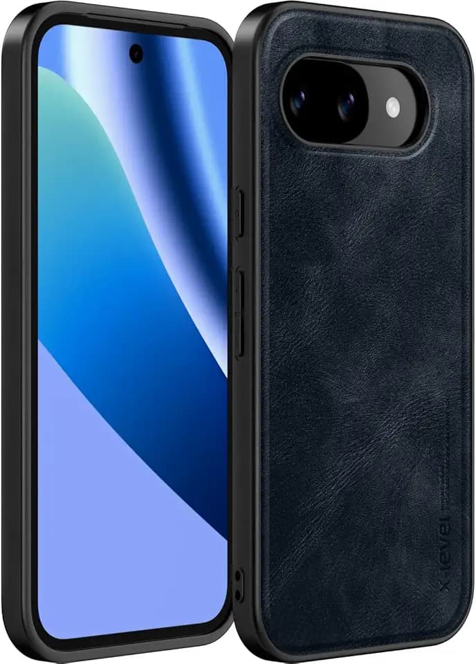 X-level PU Leather Case for Google Pixel 10A, Shockproof, Raised Edge, Blue