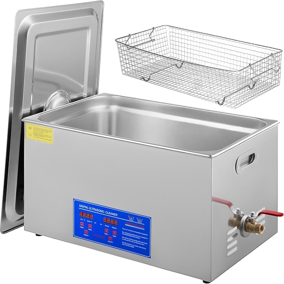 VEV JPS-80A Ultraschallreiniger 22L Reiniger Ultraschall Ultrasonic Cleaner Ultraschallreinigungsgerät Edelstahl mit Digitaler Anzeige für Schmuck Brillen und Zähne