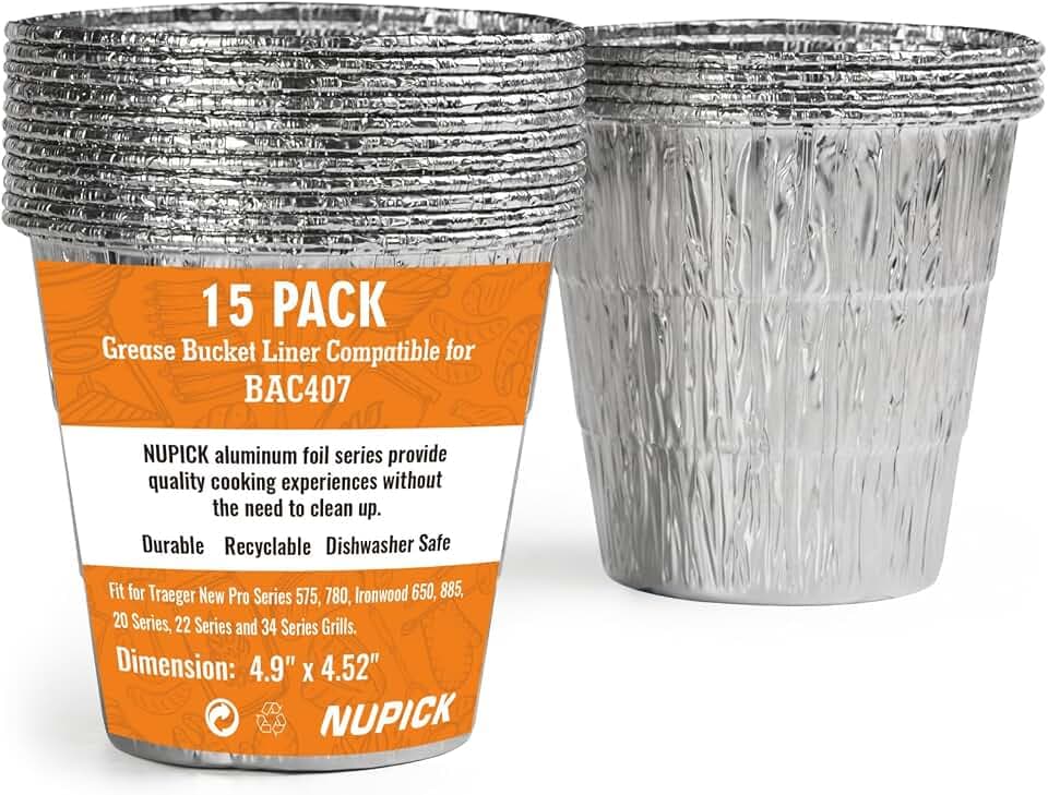 NUPICK BAC407 Grease Bucket Liner Compatible for Traeger Pro Series