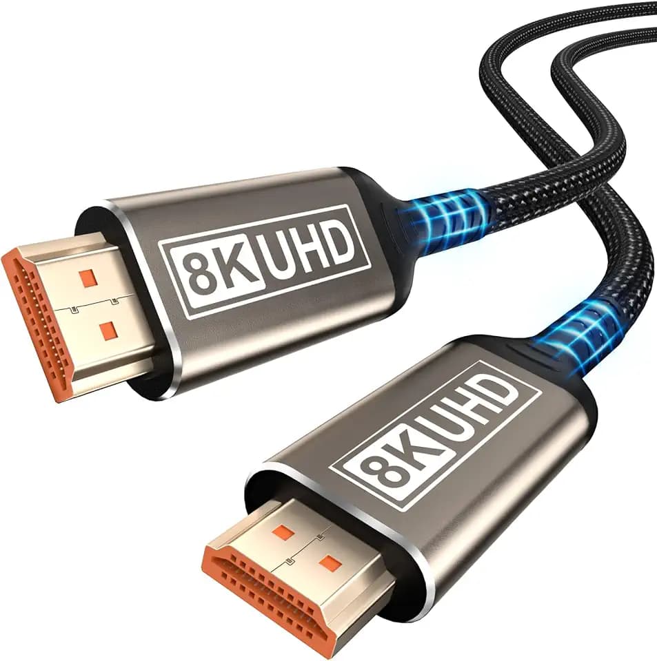 8K Long HDMI Cable 20FT, Ultra High Speed HDMI 2.1 48Gbps Cable, 8K@60Hz, 4K@120Hz/144Hz, eARC HDR HDCP 2.2 & 2.3 HDMI Cord Compatible for TV/Laptop/Monitor/PS5/X-box/Projector/GPUs & More
