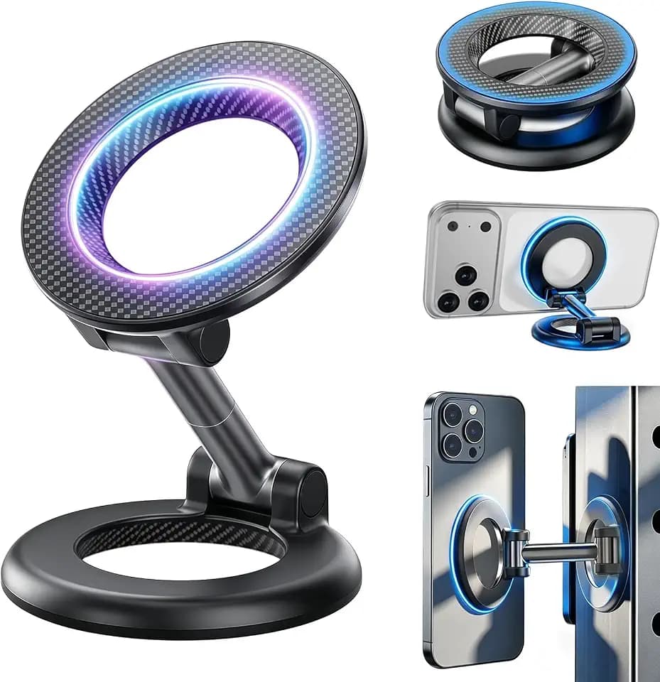 Dual-Sided Magnetic 360° Rotation Phone Holder Mount for Car, Gym, Desk