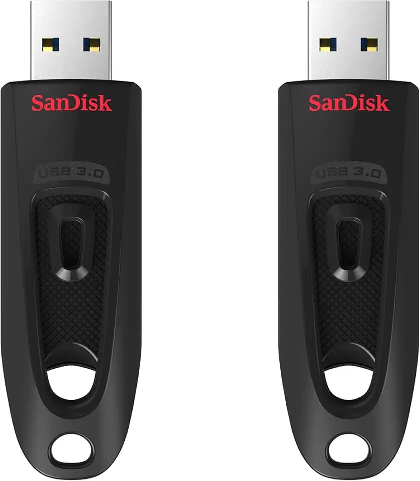 SANDISK 64GB Ultra, USB-A Flash Drive, Up to 130MB/s Read Speeds - 2 Pack